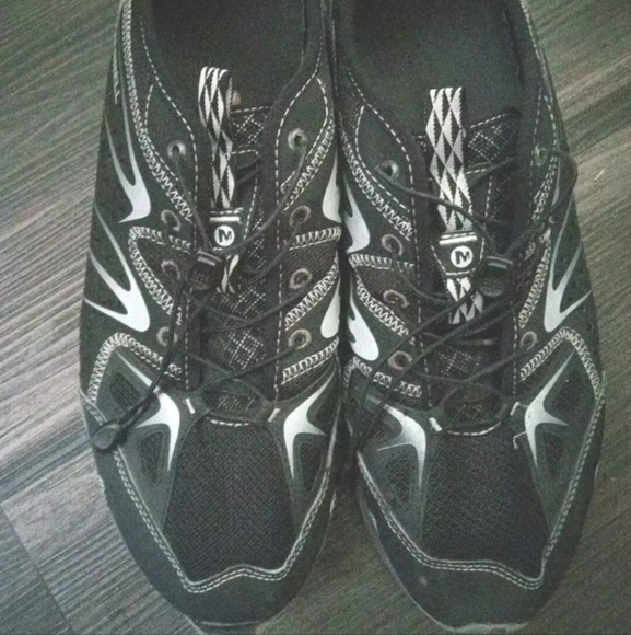 Merrill Men’s Black And Silver Hommes Hiking Shoes - Picture 2 of 3